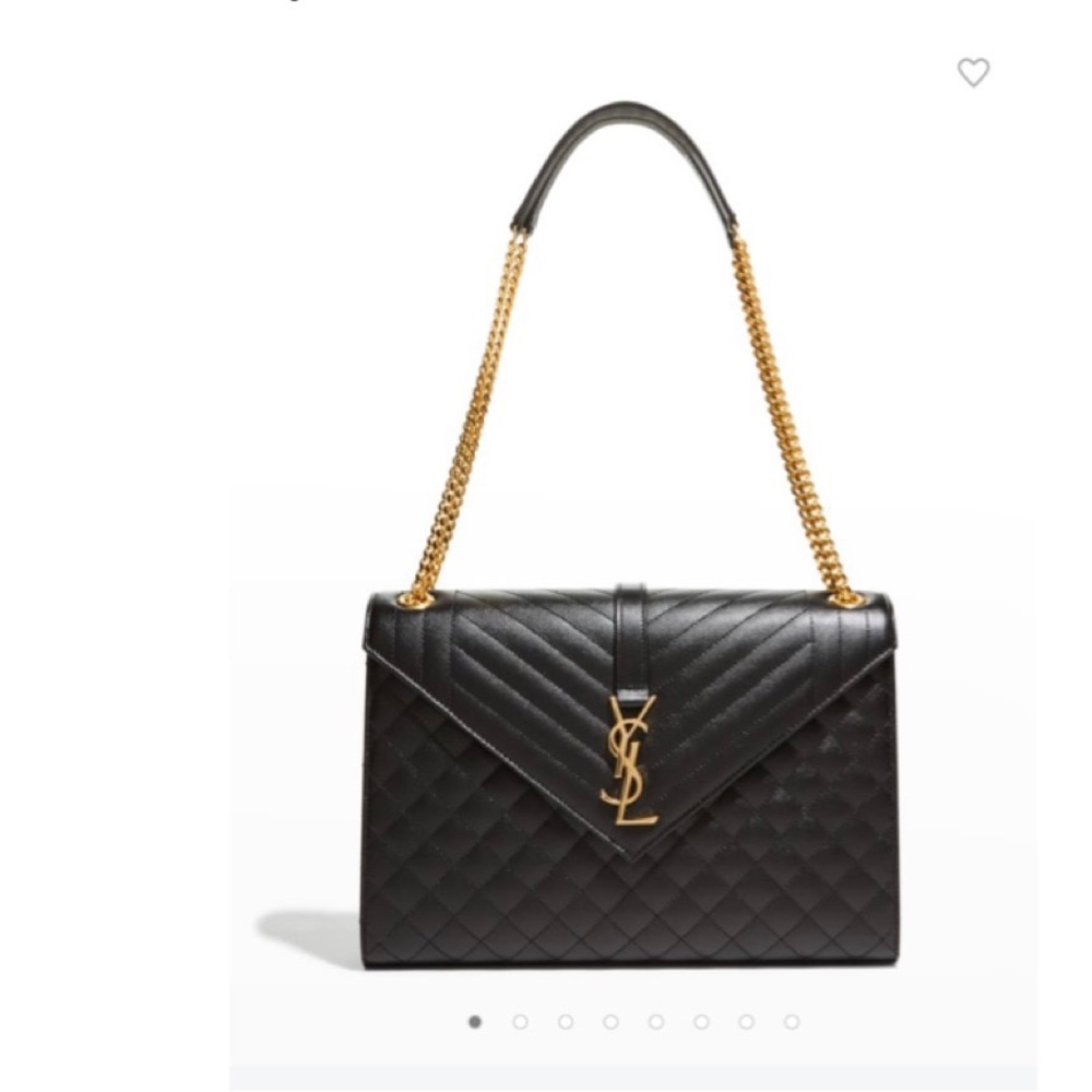 YSL Grain DPoudre Matelasse Quilt Large Monogram Satchel Shoulder/Crossbody Bag